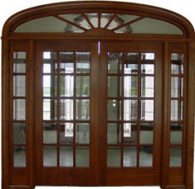American Cherry 15-Light w/transom and sidelights